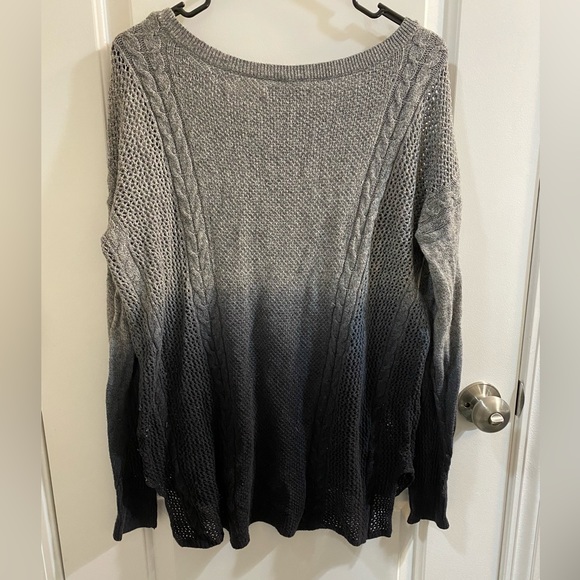 American Eagle ombre wide neck asymmetrical hem soft open knit sweater - Picture 6 of 6